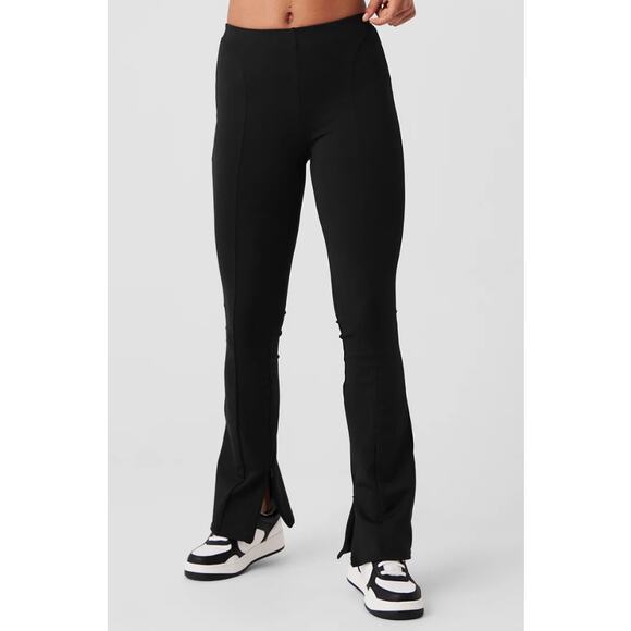 ALO Yoga Pants - Alo Yoga High-Waist 7/8 Zip It Flare Legging Black Size S